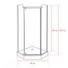 Glasgow 90x90 cm szögletes zuhanykabin zuhanytálca nélkül